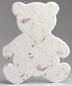 17s pink and recycled seed paper bear shape
