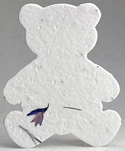30s fern and blue seed paper bear shape