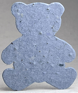 34s blue seed paper bear shape
