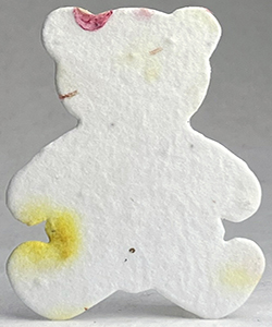 37s pink and yellow seed paper bear shape