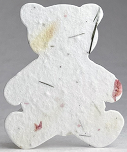 50s pink and fern seed paper bear shape