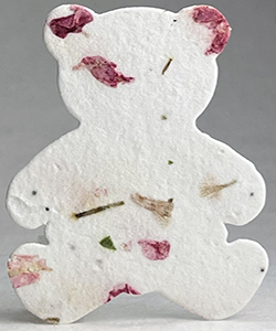 52s pink and green seed paper bear shape