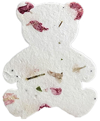 seed paper printed bear shapes