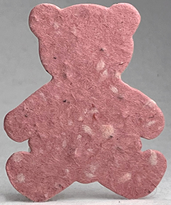 68s pink seed paper bear shape