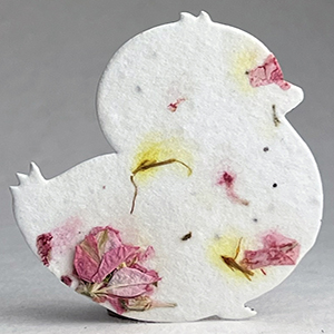 37s pink and yellow seed paper chick shape