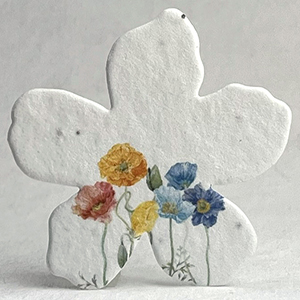 seed paper rainbow poppies printed flower shapes