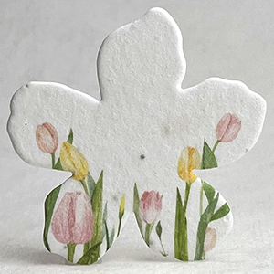 seed paper tulip field printed flower shapes
