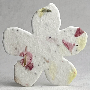 37s pink and yellow seed paper flower shape 