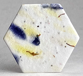 01s safflower and blue petal seed paper hexagon shape