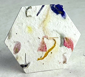 17s pink and recycled petal seed paper hexagon shape