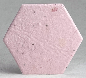 26s pink petal in pink paper lotka recycled fiber hexagon shape 