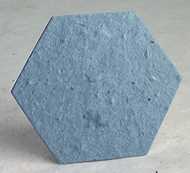 34s blue lotka recycled fiber hexagon shape
