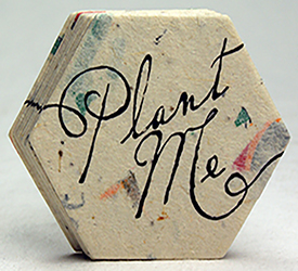 47s junk mail plant me text printed hexagon