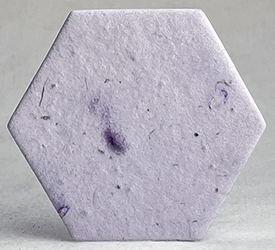 59s purple petals in lavender lotka recycled fiber hexagon shape 