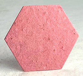 68s pink lotka recycled fiber hexagon shape