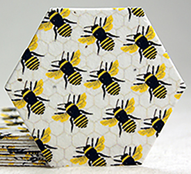 honeycomb bee colony printed hexagon