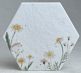 floral art daisy frame printed hexagon