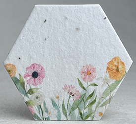 floral art ranunculus garden printed hexagon