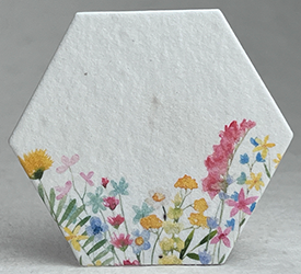 floral art wildflowers printed hexagon