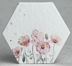 poppy art pink printed hexagon