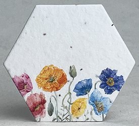 poppy art rainbow printed hexagon