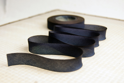 silk dyed ribbon 079 Black